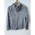Athleta  Hoodie Women's Small Gray Heathered Full Zip Pockets Drawstring‎ Photo 6