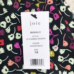 Joie  Button Front Black Floral Print Cotton Midi Skirt Fit & Flare Size 14‎ New Photo 7