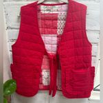 New NWT damson MADDER X Anthropologie Red Quilted reversible Vest with Bow Size 10 Photo 2