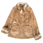 Bebe Y2K Penny Lane  Faux Fur Brown White Coat Jacket Fall Winter Bratz Scandi Photo 1