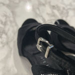 Gianni Bini Karmello Velvet Flower Ankle Strap Black Platform Heels Photo 12