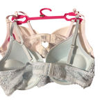 Paris Hilton Push Up Bras Set Of 2 White Iridescent Skywriting Blue Size 36B NWT Photo 0