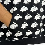 Deuce Brand | NWT | Large | Women's Black Allover White Rabbit Premium Hoodie Photo 3