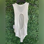 Good American NWT -  Extreme Sheer Sleeveless White Bodysuit High Cut Open Back Photo 7