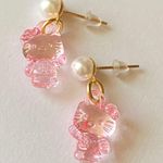 Handmade Kitty Cat Pink Kawaii Y2k Dangle Earrings Photo 2