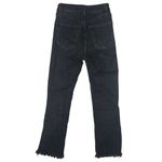 ZARA  Women's Black High Rise Raw Hem Cropped Straight Leg Denim Jeans Size 00 Photo 1