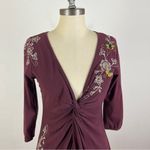 Johnny Was JW  Maroon Embroidered V Neck Dress Photo 2