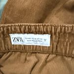ZARA NWOT drawstring corduroy pants Belted Chocolate brown 10 Wide Leg Photo 7