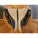 Laura Ashley  KILBY Wedge Sandals Espadrilles Shoes black white dots SZ 7B Photo 5