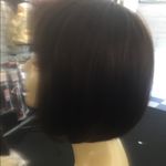 Wig 100% Human hair New short bob style wig bangs Brown Photo 3