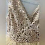 FAERIESTY Gorgeous Plunging Neck Cascading Ruffle Hem Sequin Dress Size XS Photo 2