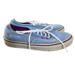 Vans  Blue Denim Sneakers Women's Sz‎ 7.5 Washed Twill Skater Grunge Photo 1