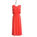 Joan Rivers Maxi Dress Petite Coral Orange Sleeveless V-Neck Jersey Size SP Photo 9