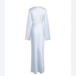 Urban Outfitters NWT Lioness X U O Amelie Satin Maxi Dress In Powder Blue Front Cut Out Photo 7