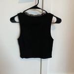 ZARA Black Lace Sleeveless Rib crop top Size Small Photo 2