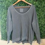 Aerie  Gray Distressed Oversized Slouchy Crewneck Size XS Photo 0