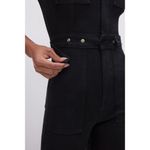 Good American NWT  Fit For Success Petite Black Denim Jumpsuit Size Medium Photo 13