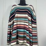 Caslon  Women’s Multicolored Striped Crew Neck Sweater Size 4X NWT Photo 1