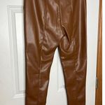 Stoosh  NEW Vegan Leather Large Pants Cappuccino Brown Photo 3