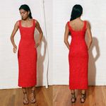 Mara Hoffman  Sloan Popcorn Midi Dress Red Sz XXS Photo 8