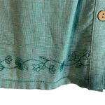 White Stag Women Top SZ 18/20W Linen Blend Pastel Green Embroidered Sleeveless Photo 6