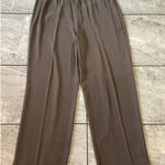 Eileen Fisher  Silk Wide Leg Pants Taupe Elastic Waist Size S Photo 0