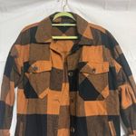 Blu Pepper Orange Plaid Buffalo Print Shacket Sz S Photo 2