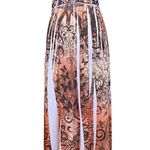 Chesley women's size medium maxi dress peach cream black tie back butterfly Photo 0