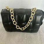 Sexy Faux Leather Puffer purse with Gold chain Black Photo 0