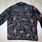 Laura Ashley Black and Pink Floral Blazer Photo 7