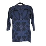 Free People  Cute & Cozy Blue Mock Neck Bodycon Mini Dress Blue Black Size S Photo 3