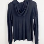 Project Social T Black Ribbed Balloon Dolman Sleeves Thin Knit Hoodie Top S New Photo 4