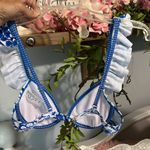 Ruffle Floral Blue White Bikini Top Bottoms Set Size undefined Photo 7