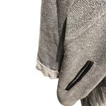 Noir grey Diamond print open front blazer with faux leather locket trim large Gray Photo 2