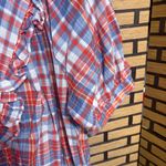 Terra & Sky  Blue And Red Plaid Top Size 2X Photo 3