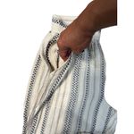 Madewell The Untailored Crop Pant Striped White blue Elastic Waist Cotton Photo 10