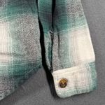 Hollister Boyfriend Fit Flannel Shirt Womens XS Jacket Green White Plaid Pockets Photo 9