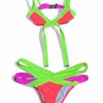 Agent Provocateur Mazzy Neon Bikini Swimsuit Top and Bottom Pink Size 4 Photo 0