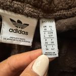Adidas Crop Full Zip Dark Brown Hoodie Jogger Set Reversed Terry Lounge Fit Sz S Photo 4