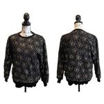 Destinee Wool Pullover Sweater Black Gold size Large Floral Lace Vintage punk Photo 8