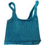 Free People Movement Ribbed Crop Tank Top XS/S Teal Blue Green Stretch New Photo 0