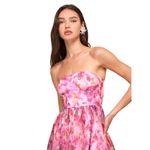 Wonderful Waltz Pink Floral Print Strapless Bustier
Maxi Dress Size Large Photo 2