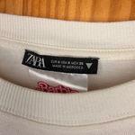 ZARA  Barbie Pink White Striped Long Sleeve Tee Barbiecore Womens Small Photo 2