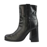 Free People  Naomi Women's Black Leather Square Toe Block Heel Zip Ankle Boots 8 Photo 0