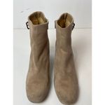 Naturalizer Tan Oatmeal Suede Leather Willette Side Zip Buckle Ankle Bootie 9.5 Photo 6