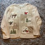 Croft & Barrow Vintage 80s Croft and Borrow zip up Christmas sweater sz L Photo 0