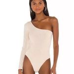 Show Me Your Mumu $92  Brinkley One Shoulder Bodysuit In Taupe Size XS Photo 0