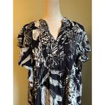 Maeve Anthropologie Black White Floral Maxi Dress V Neck Ruffle Small boho Flowy Photo 2