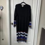Anthropologie  Parvati black‎ Knit sweater Midi Dress long sleeves size large Photo 2