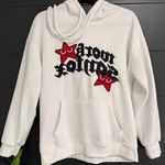 Red Star Custom Graphic Hoodie Pullover Sweatshirt Unisex Adult Sz S GUC White Photo 0